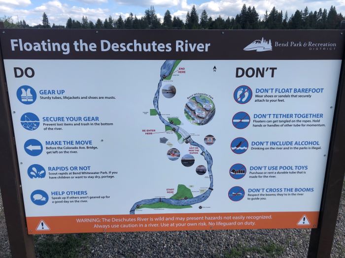 Floating the Deschutes River Sign