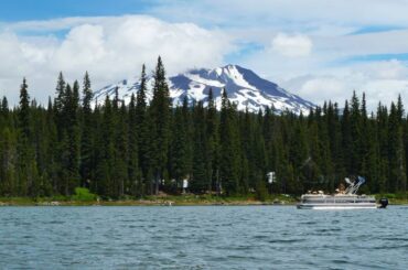 Views of South Sister from Elk Lake Oregon.