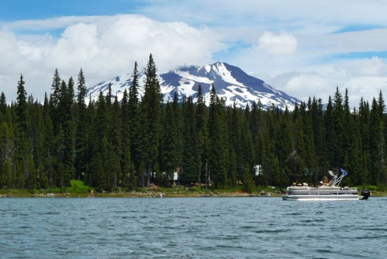 Views of South Sister from Elk Lake Oregon.