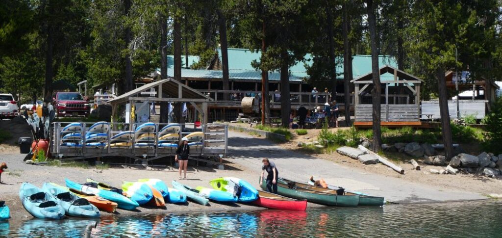 A view of the boat ramp at Elk Lake resort.