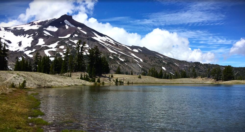 A view of South Sister from Green Lakes.