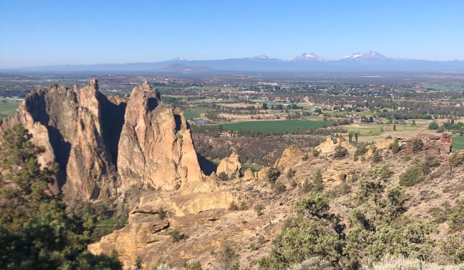 View of Cascade Mountains from Smith Rock State Park