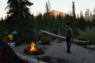 One of the dispersed lakeside campsites at Sparks Lake.