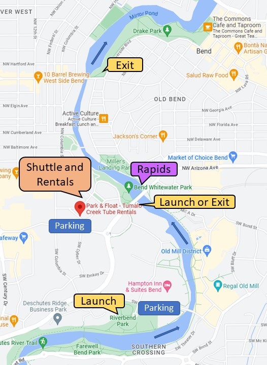 Bend River Float Map