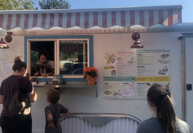 A Broken Angel food cart.