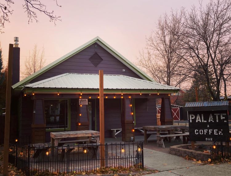 The exterior of Palate Coffee Bar in Bend.