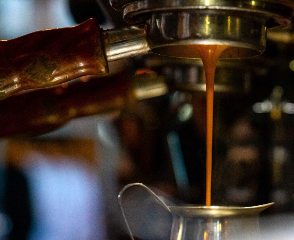 Espresso being crafted at Thump Coffee.