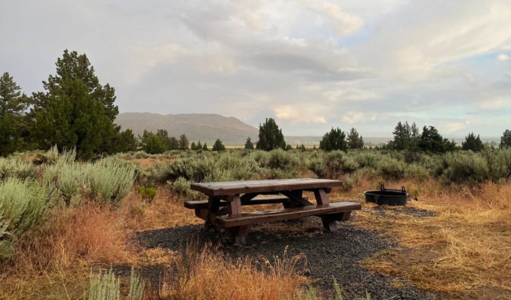 A campsite at Skull Hollow Campground.