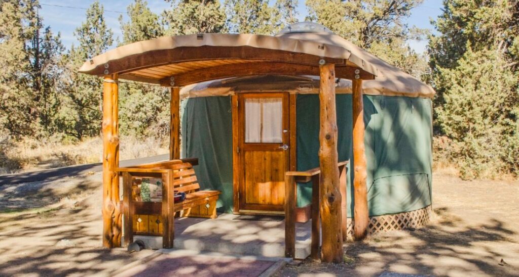 A yurt at Tumalo State Park Campground.