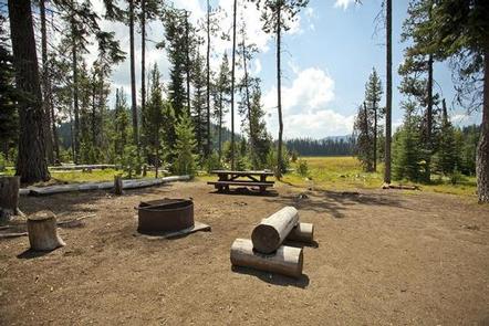 A campsite at Mallard Marsh Campground