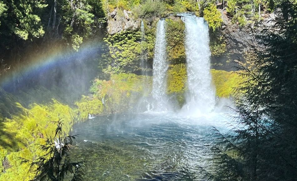 Koosah Falls on a sunny day.