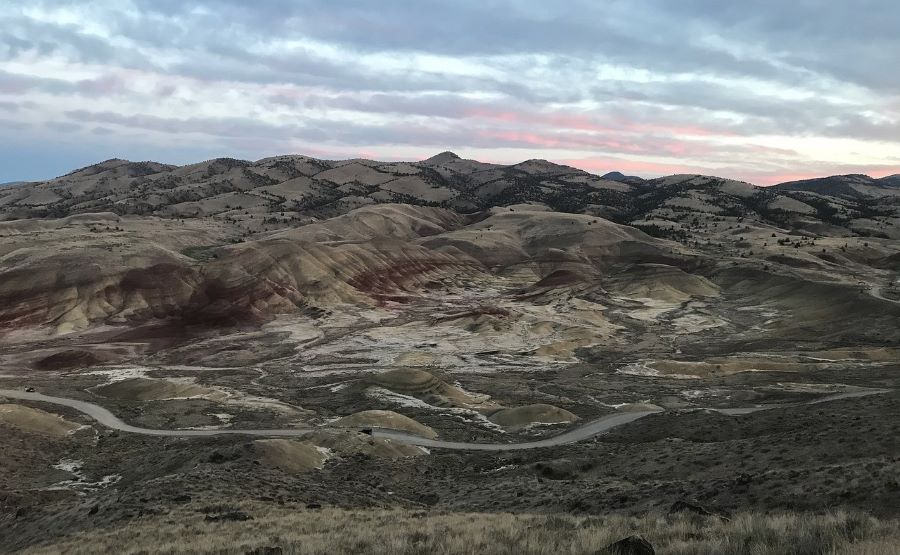 A gravel road at the Painted Hills