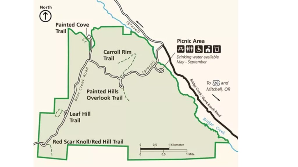 Painted Hills Map