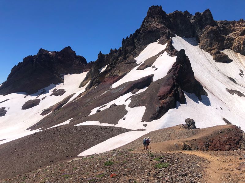 The peak of Broken Top right by No Name Lake.