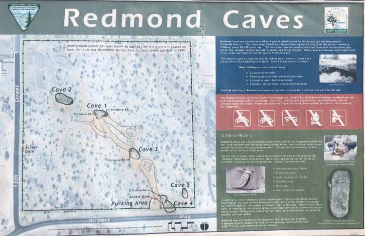 Redmond Caves Map