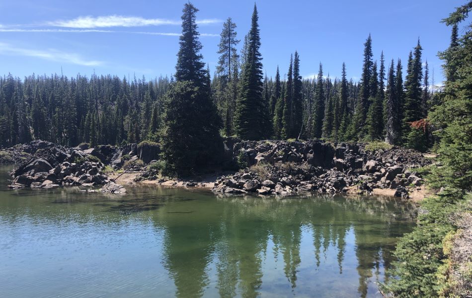 A nook in Sparks Lake that could have a boat-in campsite.