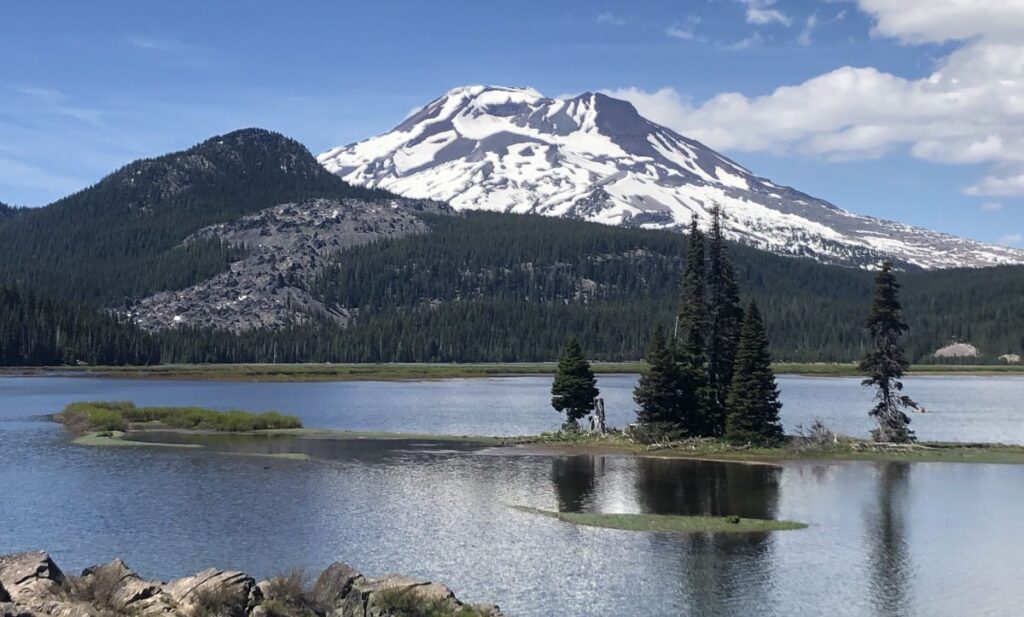 A view of South Sister from Sparks Lake.