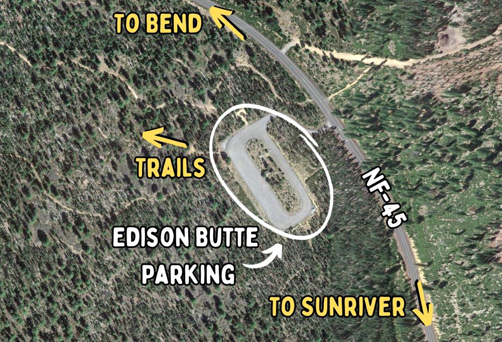 A graphic showing the Edison Butte Sno Park.