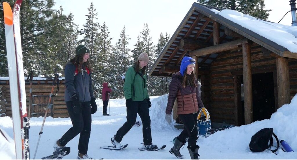 Abby and our friends snowshoeing at Virginia Meissner Sno Park.