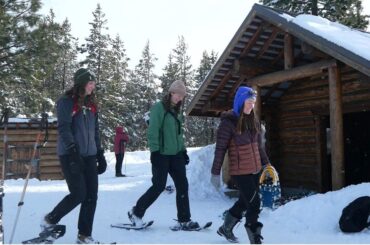 Abby and our friends snowshoeing at Virginia Meissner Sno Park.