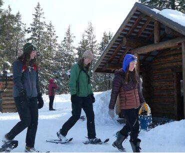 Abby and our friends snowshoeing at Virginia Meissner Sno Park.