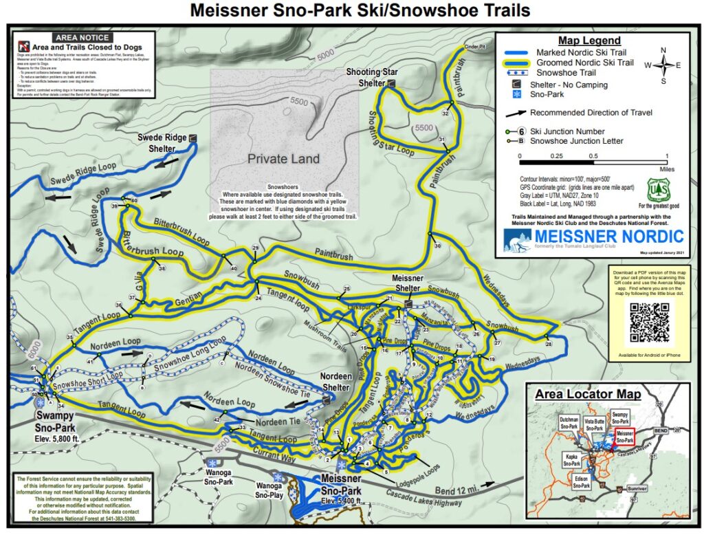 Meissner Nordic Trail Map