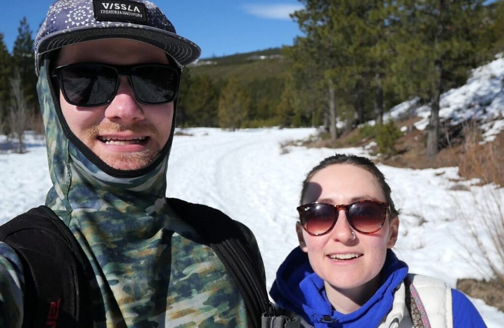 Us at Skyliner Sno-Park on a sunny day.