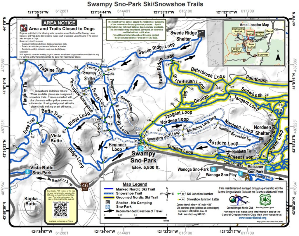 Swampy Lake Sno Park Trailmap.