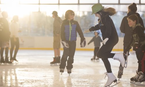 Ice skating at the Pavilion in Bend.