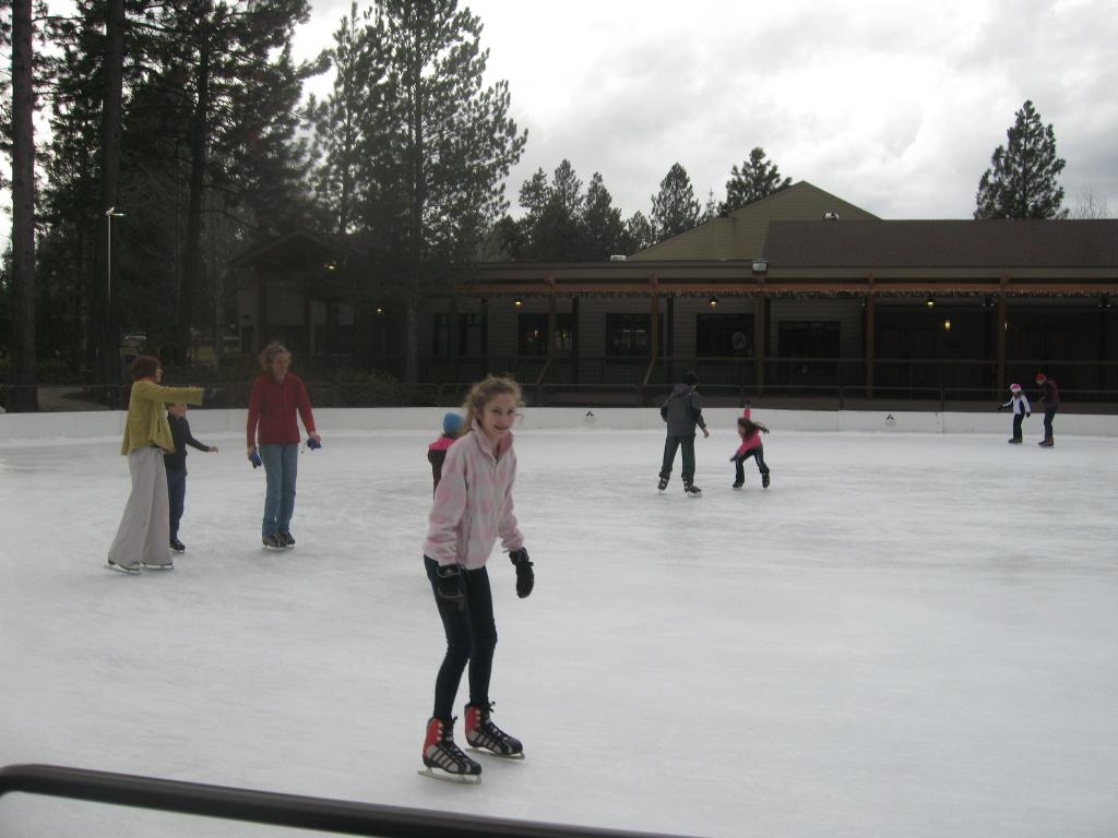 Ice skating at Seventh Mountain Resort.