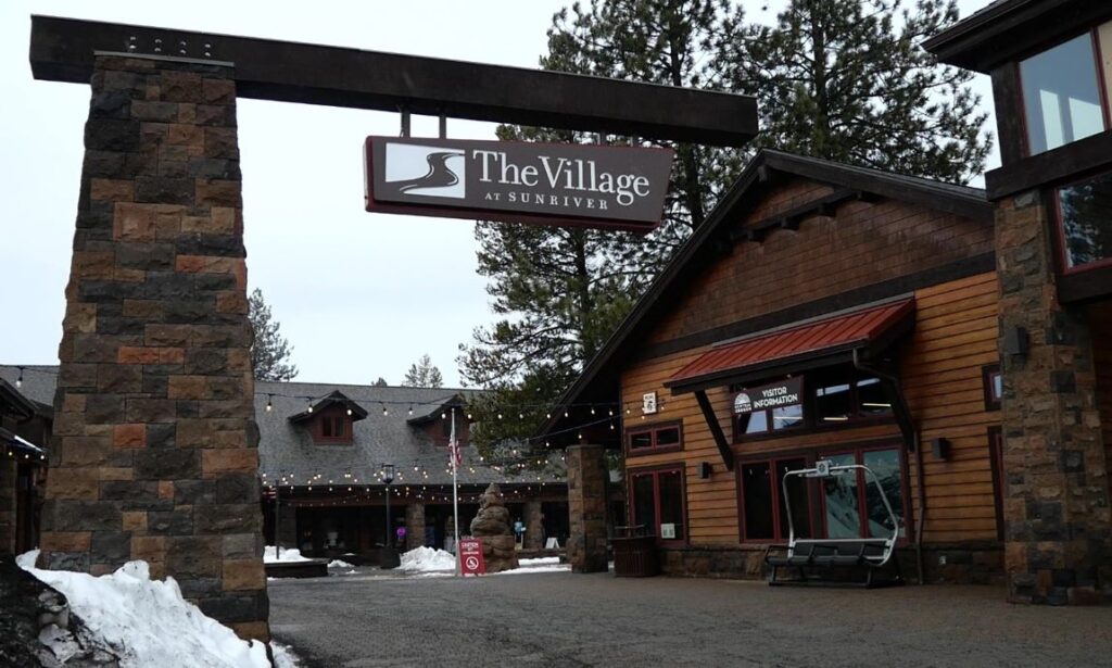 The entrance to the Village at Sunriver.