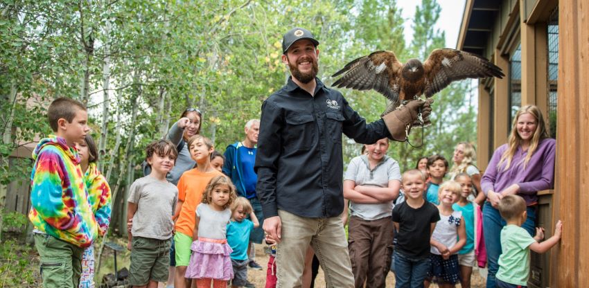 A birds of prey class at the Sunriver Nature Center and Observatory.