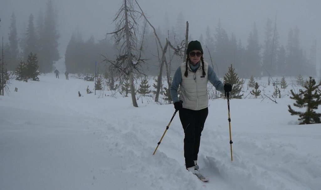 Deep snow and fog at Three Creek Snow Park.