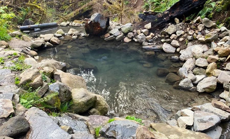 One of the soaking pools at Terwilliger (Cougar) Hot Springs.