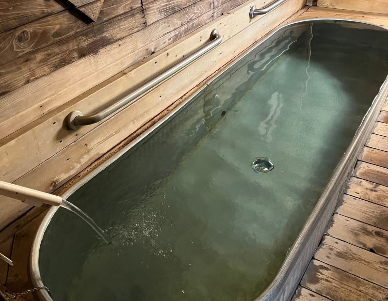 Private soaking tub at Crane Hot Springs Oregon