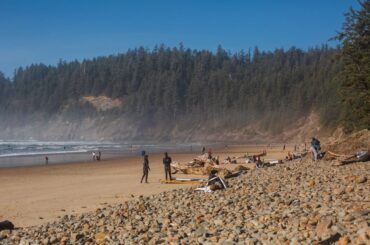 A sunny day at Short Sand Beach at Oswald West State Park.