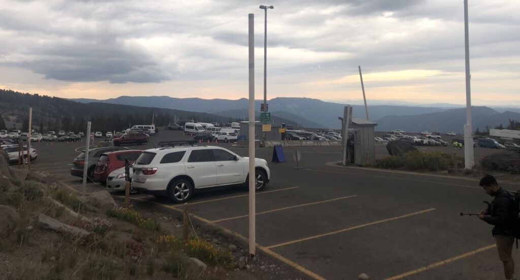 The Timberline Lodge parking lot