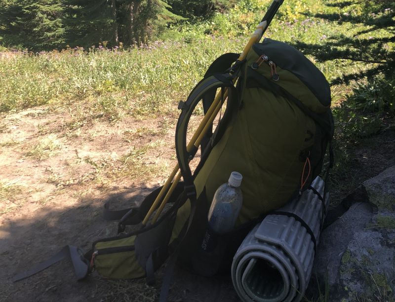 My pack on the Timberline Loop Trail