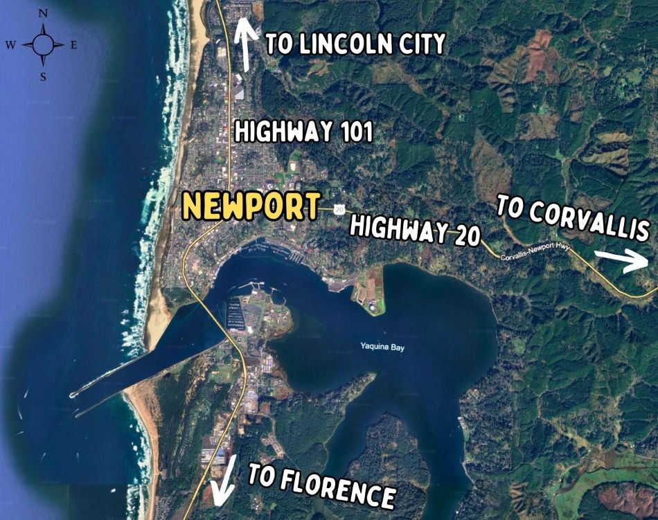 A map graphic showing Newport and the main highways.