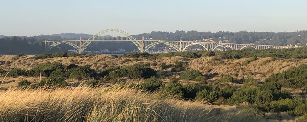 Views of the Yaquina Bay Bridge from South Beach State Park