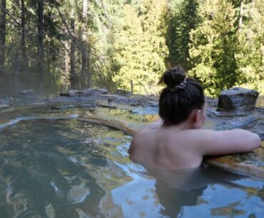 Abby soaking in one of the pools at Umpqua Hot Springs