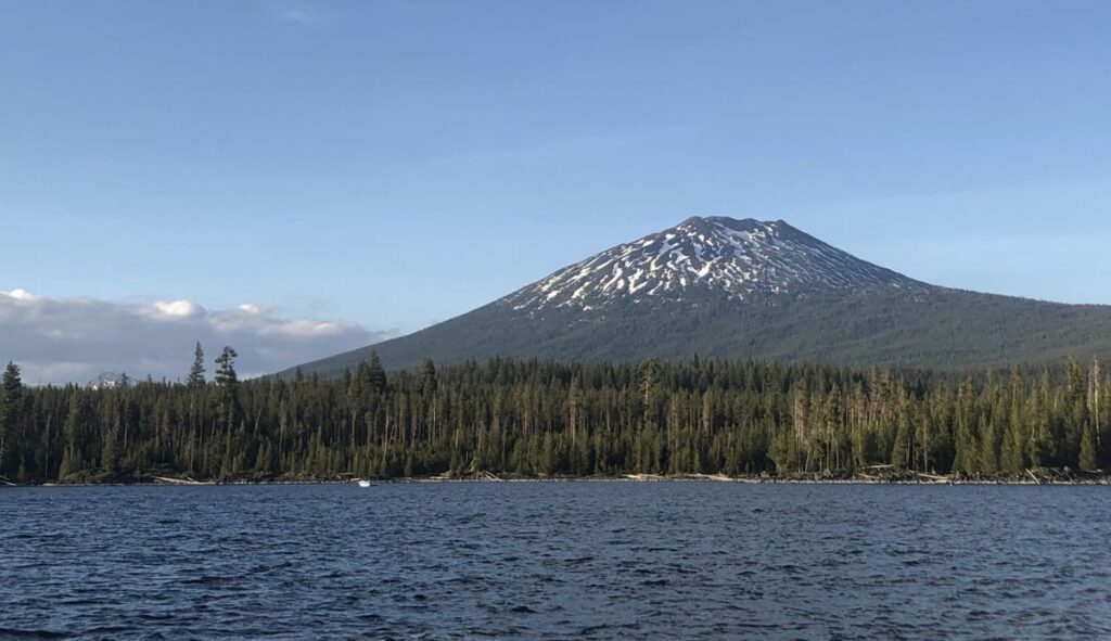 The view of Mt. Bachelor from Lava Lake