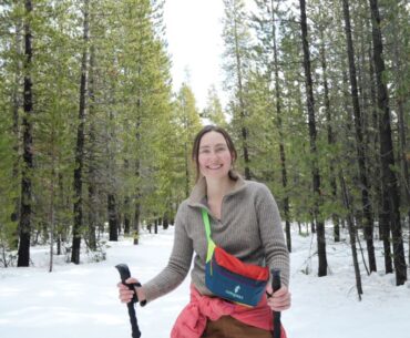 Abby and I hiking to Paulina Falls in the winter.