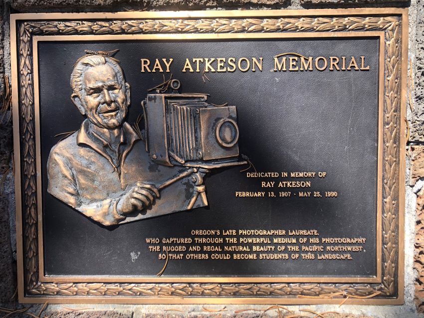A plaque honoring Ray Atkeson