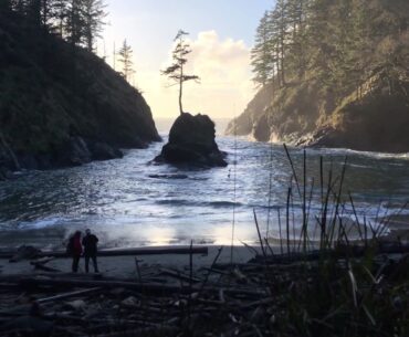 A view of Dead Man's Cove at sunset