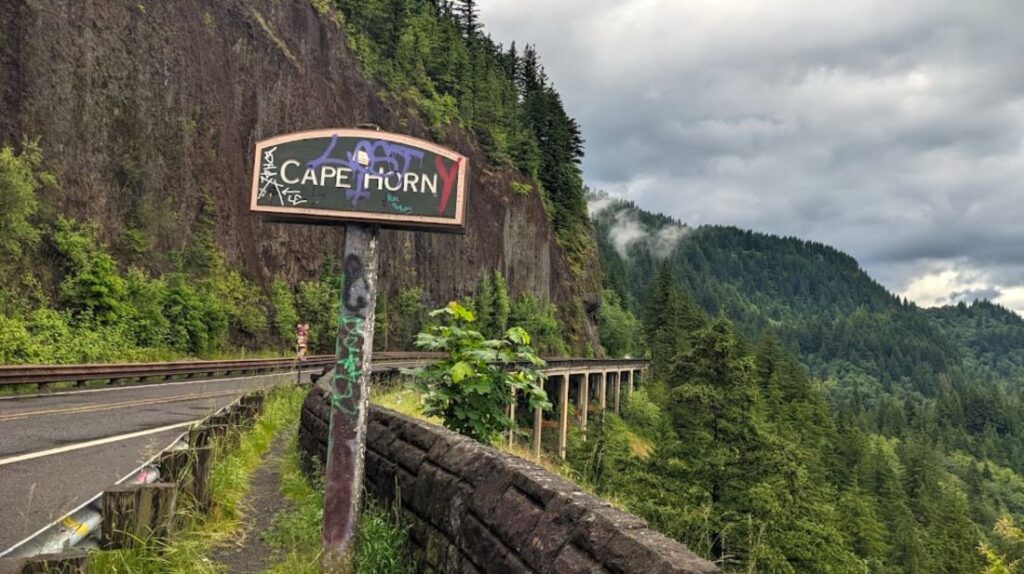 Signage at the Cape Horn Viewpoint.