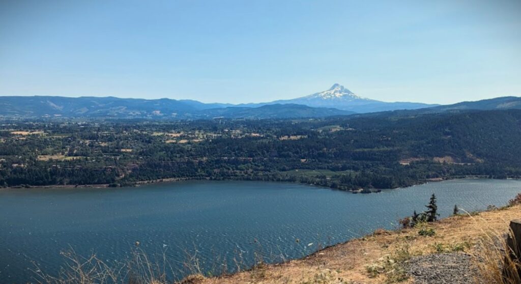 Views of Mt. Hood from the Cook Underwood Viewpoint.