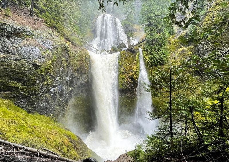 Falls Creek Falls in Washington. One of the few Washington waterfalls near Portland.