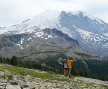 Us posing for a photo at one of the best views along the Wonderland Trail.