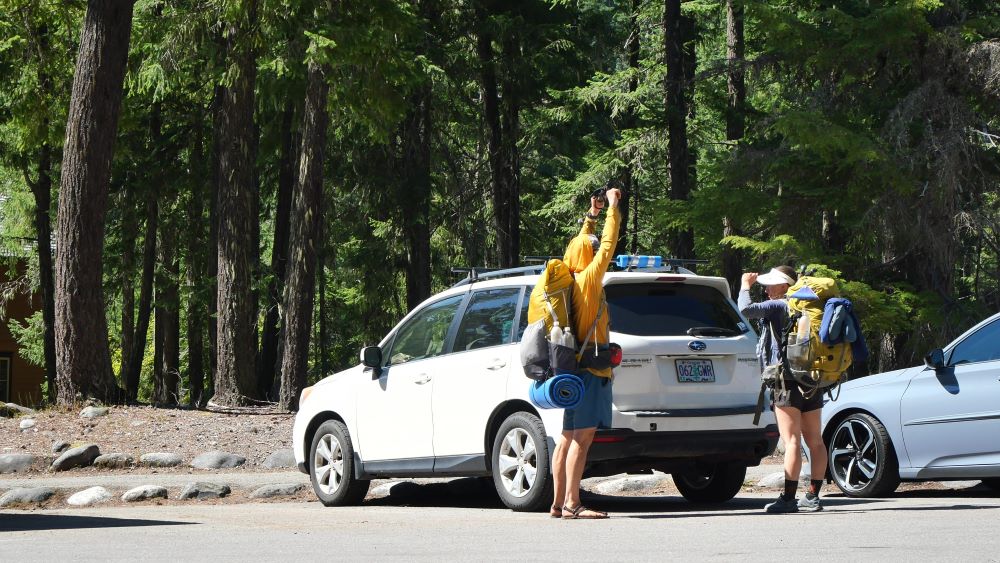 Us finishing the Wonderland Trail and excited to sit down in the car.